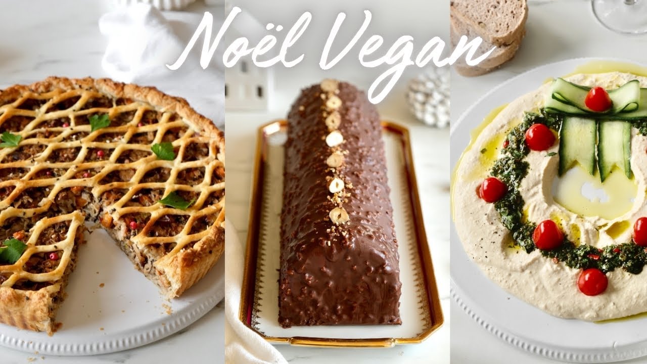 Menu de Noël Vegan ✨ Couronne, Tourtière, Bûche façon Rocher