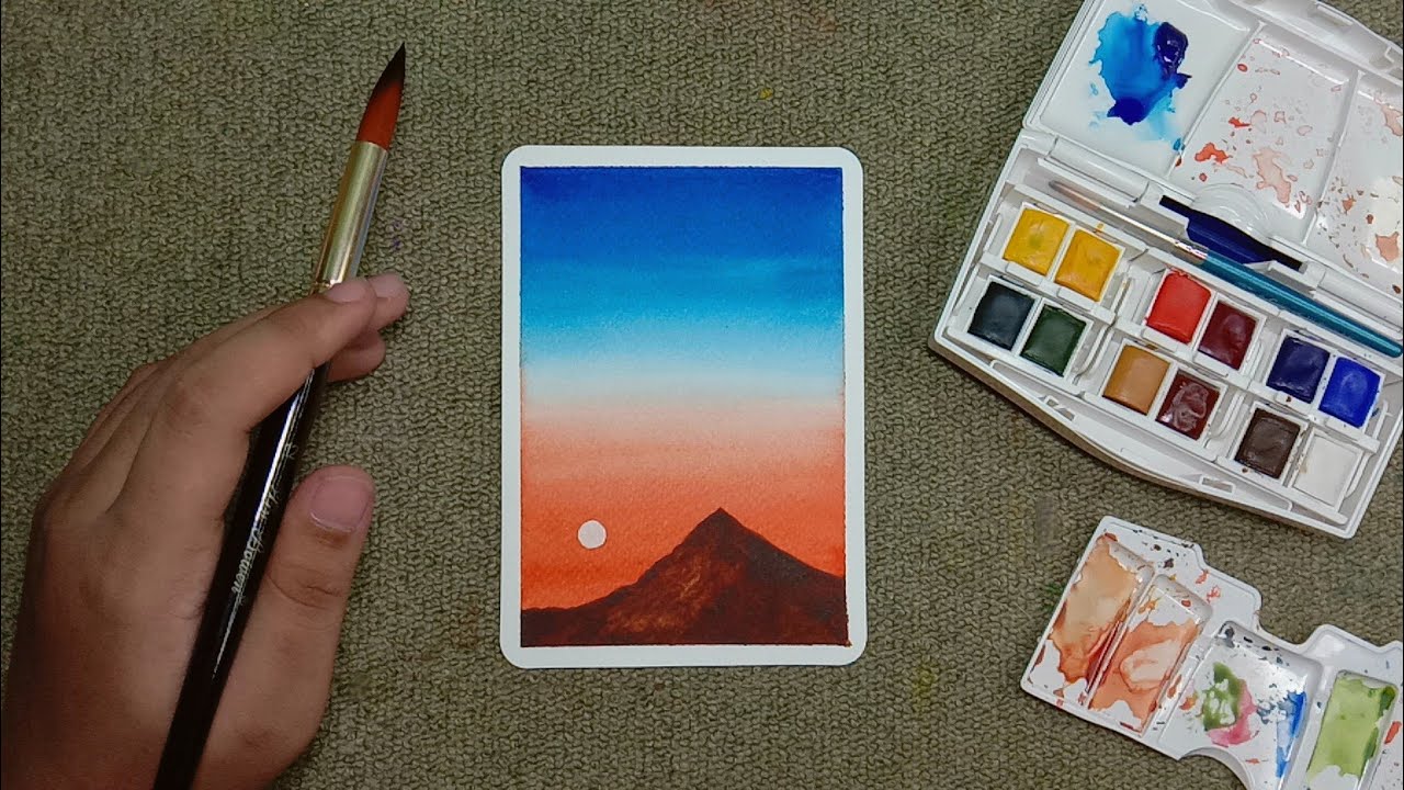 Simple Watercolor Scenery Painting for Beginners! &bull; Step-by-step Tutorial