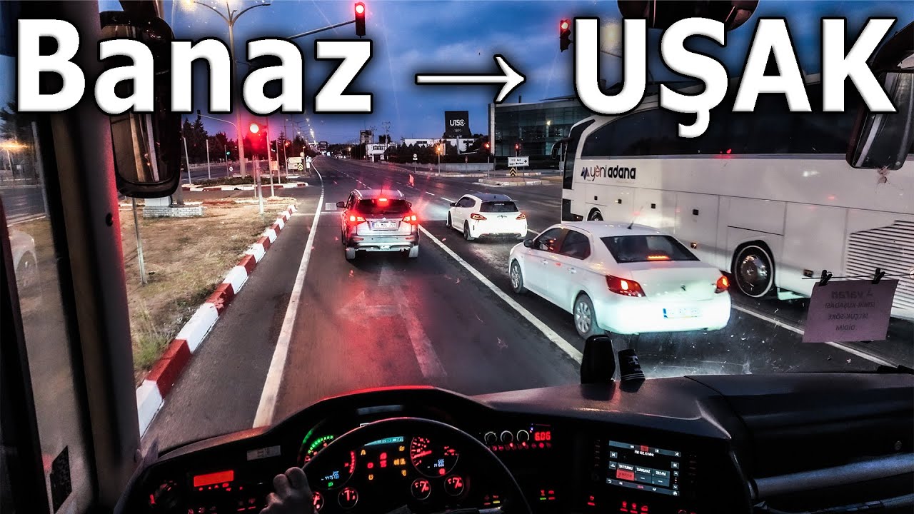 Banaz → UŞAK Şafak Vakti Otobüs Yolculuğu | 4K Scenic Bus Ride at Dawn