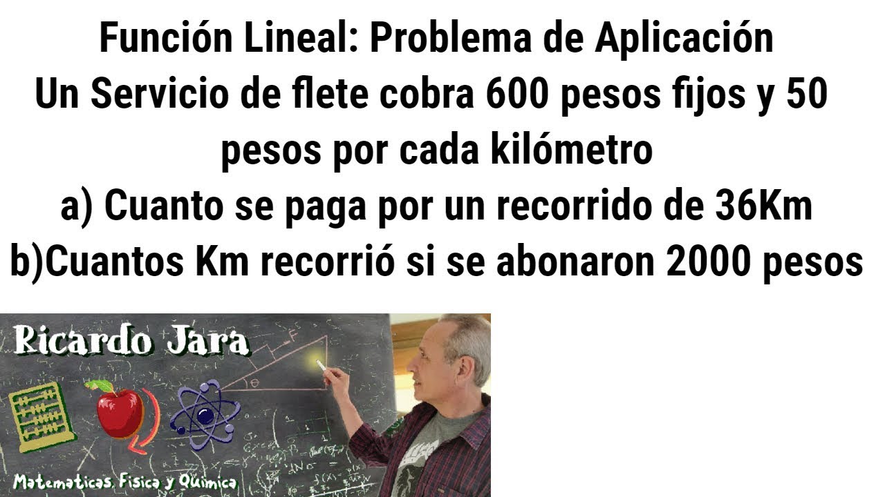 Funci&oacute;n Lineal  Problema de Aplicaci&oacute;n