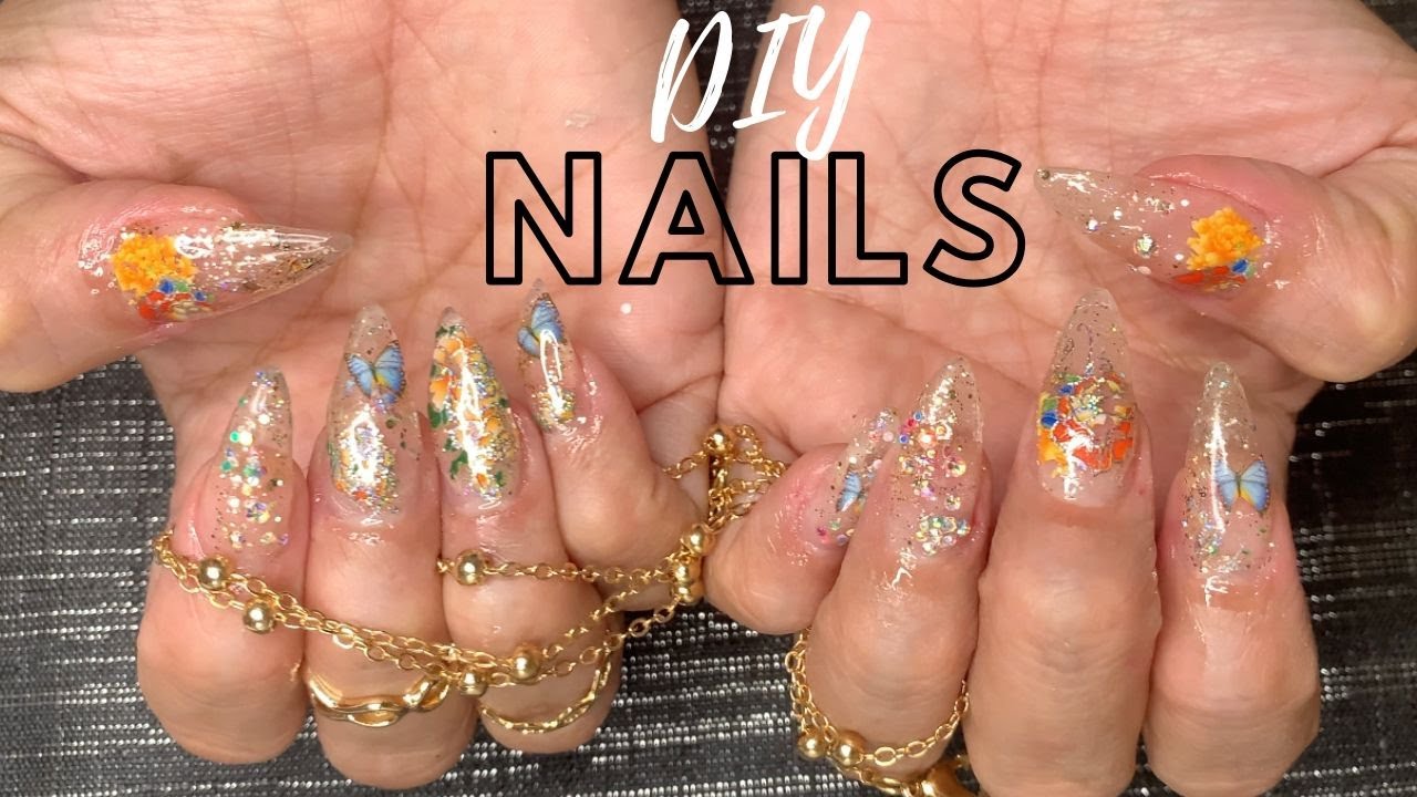 *NO SMELL*  ACRYLIC FILL WITHOUT MONOMER  | DIY SPRING NAILS 🦋