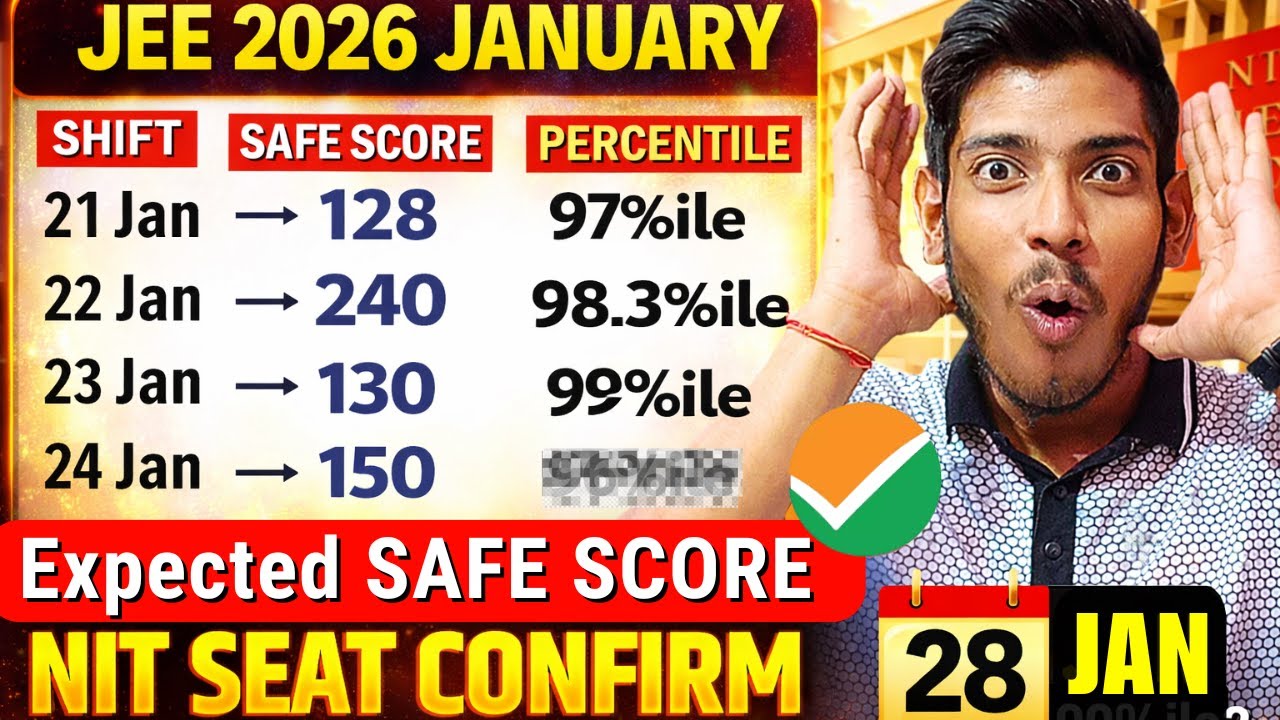 Shiftwise Marks vs Percentile JEE Mains 2026🤯 | SAFE SCORE for NIT, Category Cutoff