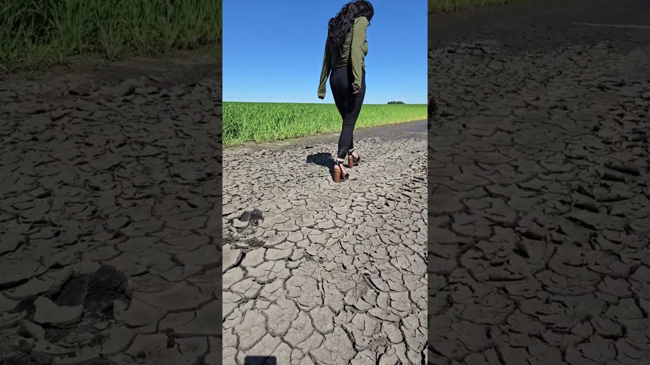 Crushing dry mud in heels #crushexperiment #asmrcrush #highheels #asmrcrunch #walkinginheels