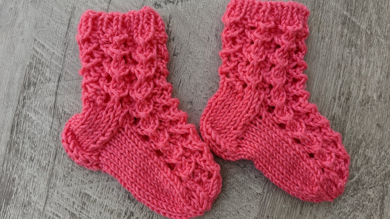 Lace Knit Newborn Baby Socks (Booties)