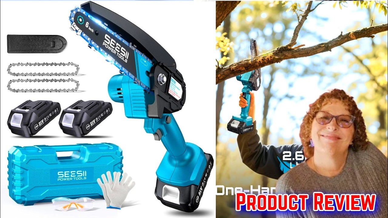 Product Review Seesii Power Tools 6 Inch Cordless Handheld Electric Power Mini Chainsaw