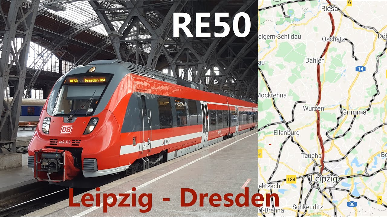 Mitfahrt NV Sachsen mit Ansagen: RE 50 Leipzig Hbf - Dresden Hbf Teil 1
