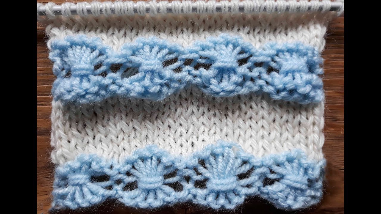 Ścieg Wzór na Druty Kwiaty  Knitting Stich