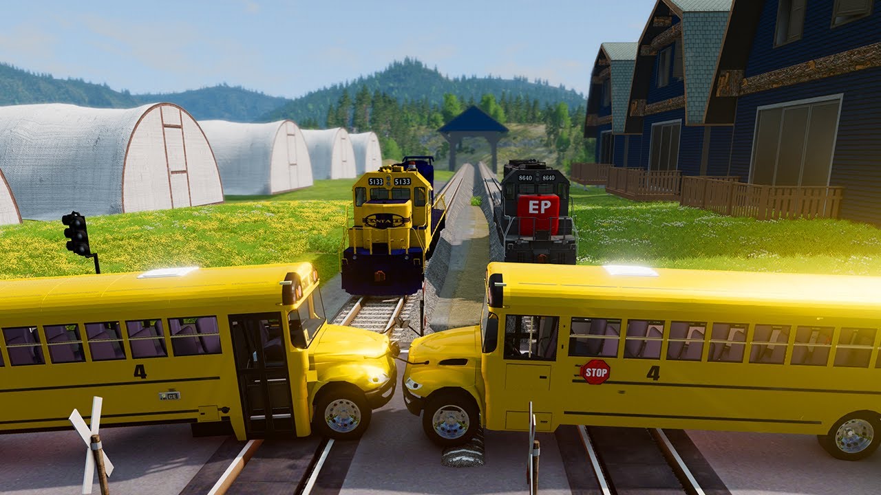 Cars VS TRAIN Railway Crash Compilation #1 | BeamNG.drive