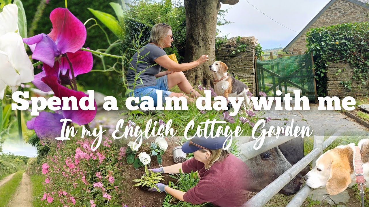 Slow Living in my English Cottage Garden, planting pumpkin plants & shade loving plants/ASMR/Garden