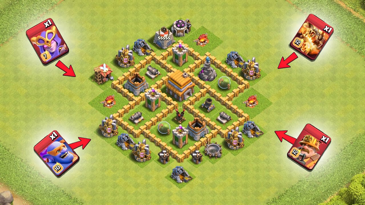 own Hall 5 MAX Base vs ALL Super Troops 😱 | Clash of Clans