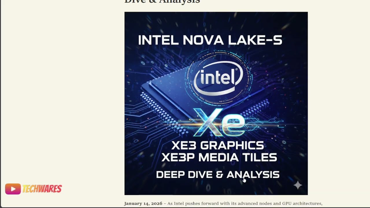 Intel Nova Lake-S будет использовать графические IP-ядра Xe3 и Xe3P.