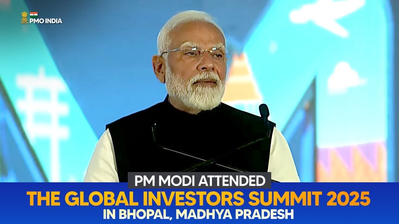 PM Narendra Modi attends the Global Investors Summit 2025 in Bhopal, Madhya Pradesh
