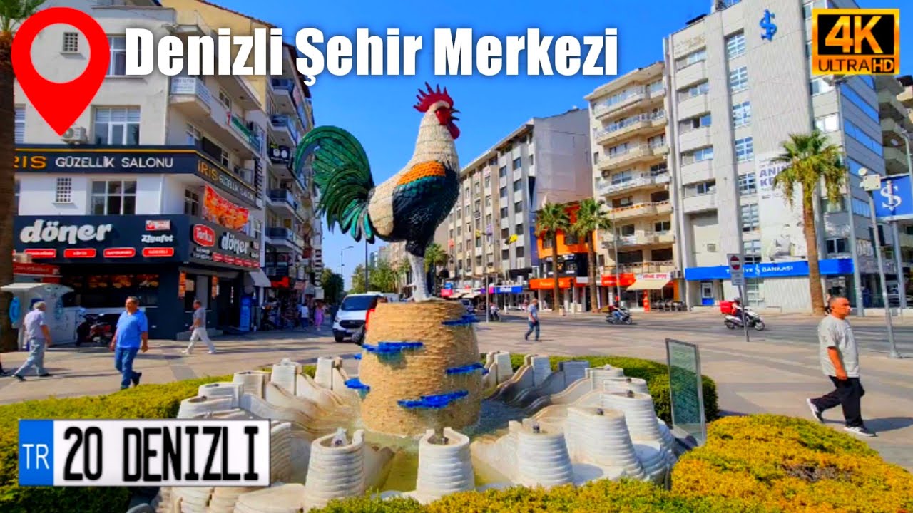 Пешеходная экскурсия по центру города Денизли в Турции - 4K (2024) Чинар, Байрамьери, Торговые улицы