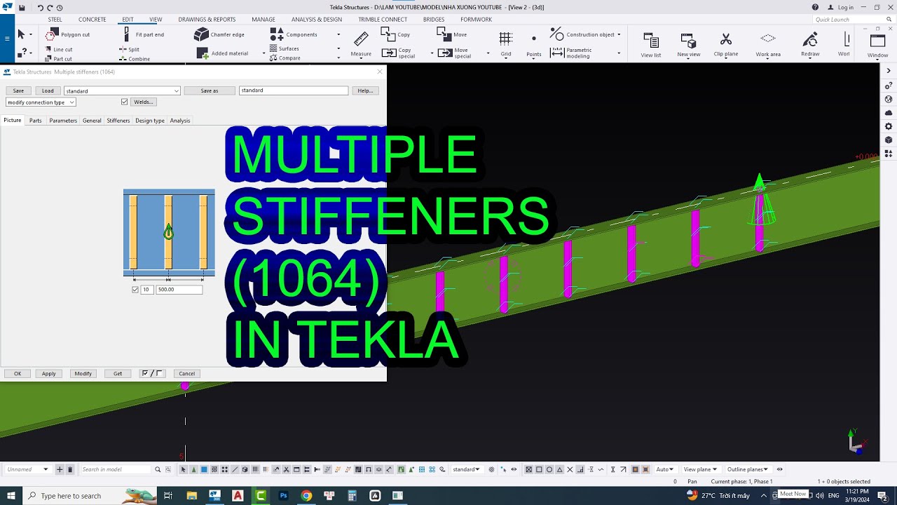 Tekla Structures - Multiple Stiffeners (1064) trong Tekla - Multiple Stiffeners (1064) Tekla