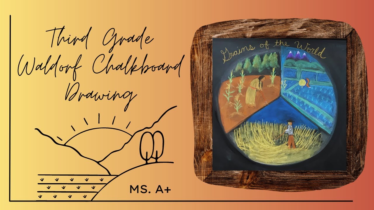 Chalkboard Drawing for Third Grade: Grains of the World - Waldorf Education Chalk Art