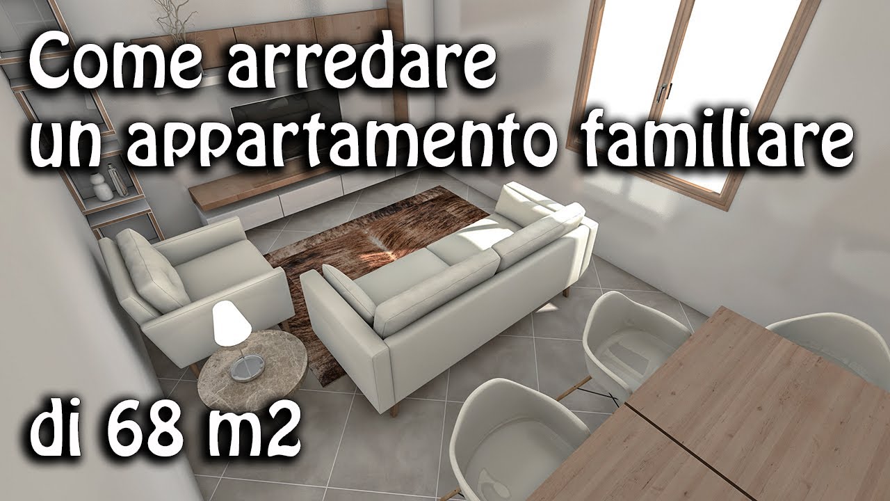 Come arredare un appartamento di 68 m2 per un nucleo familiare composto da 3 persone