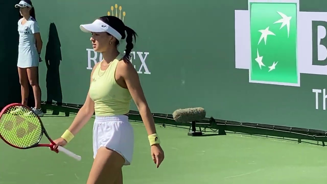 Eva Lys vs Aliaksandra Sasnovich 111 Sexy Beautiful Female Tennis Player Practice #IndianWells #WTA