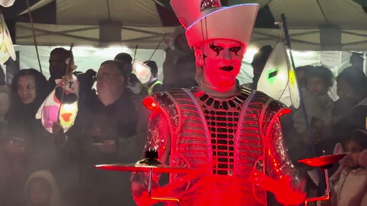 Spark! Drummers thrill crowds with their street show during the Barking Winter Light Parade #london