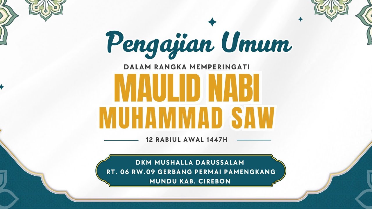 SPECIAL EVENT : 🔴MAULID NABI MUHAMMAD S.A.W 1447 H - DKM MUSHALLA DARUSSALAM #1 | BOS WISATA 