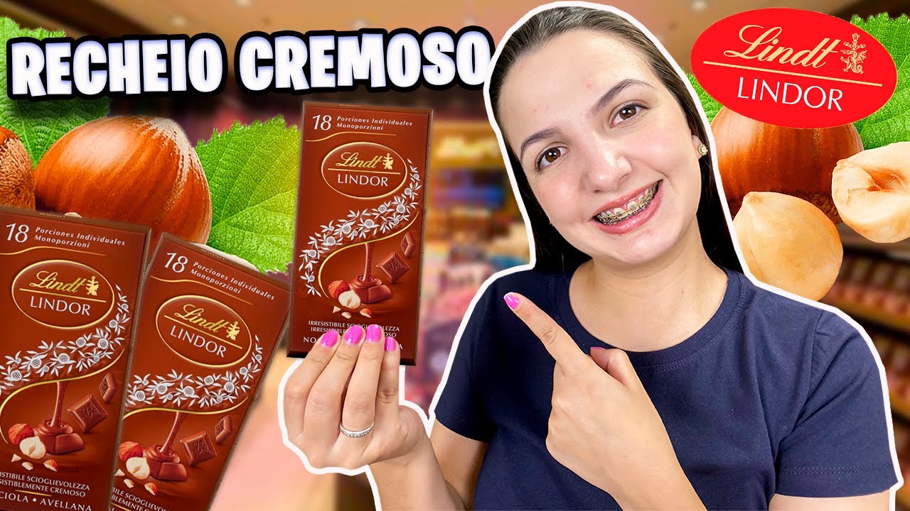 PROVAMOS A BARRA DE CHOCOLATE LINDT LINDOR COM AVELÃS