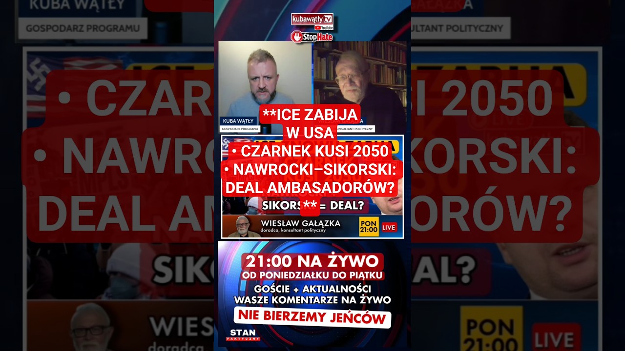 Gałązka NA ŻYWO: ICE zabija w Minneapolis. Czarnek kusi Polskę 2050. Nawrocki–Sikorski ambasadorowie