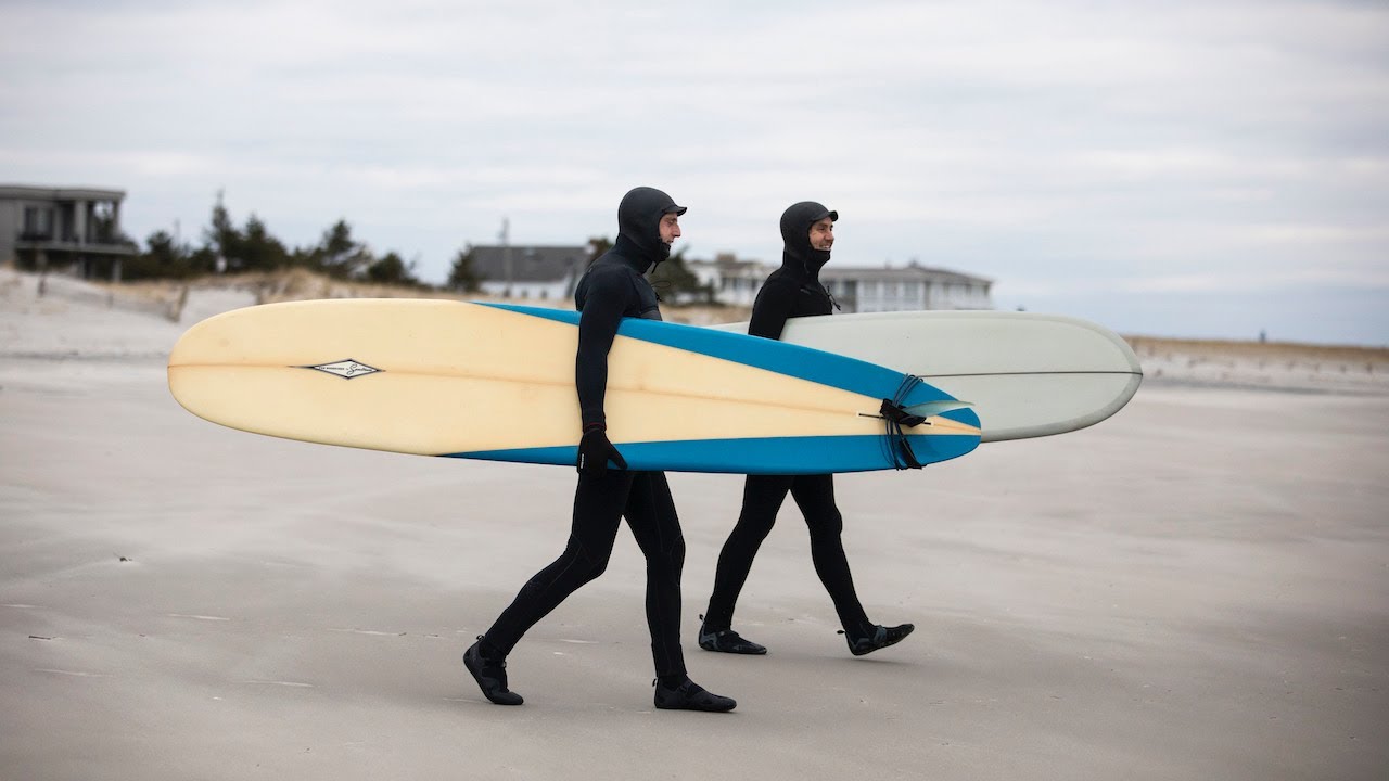 Surfing in New Jersey during the winter is for the 'rugged' and 'brave'