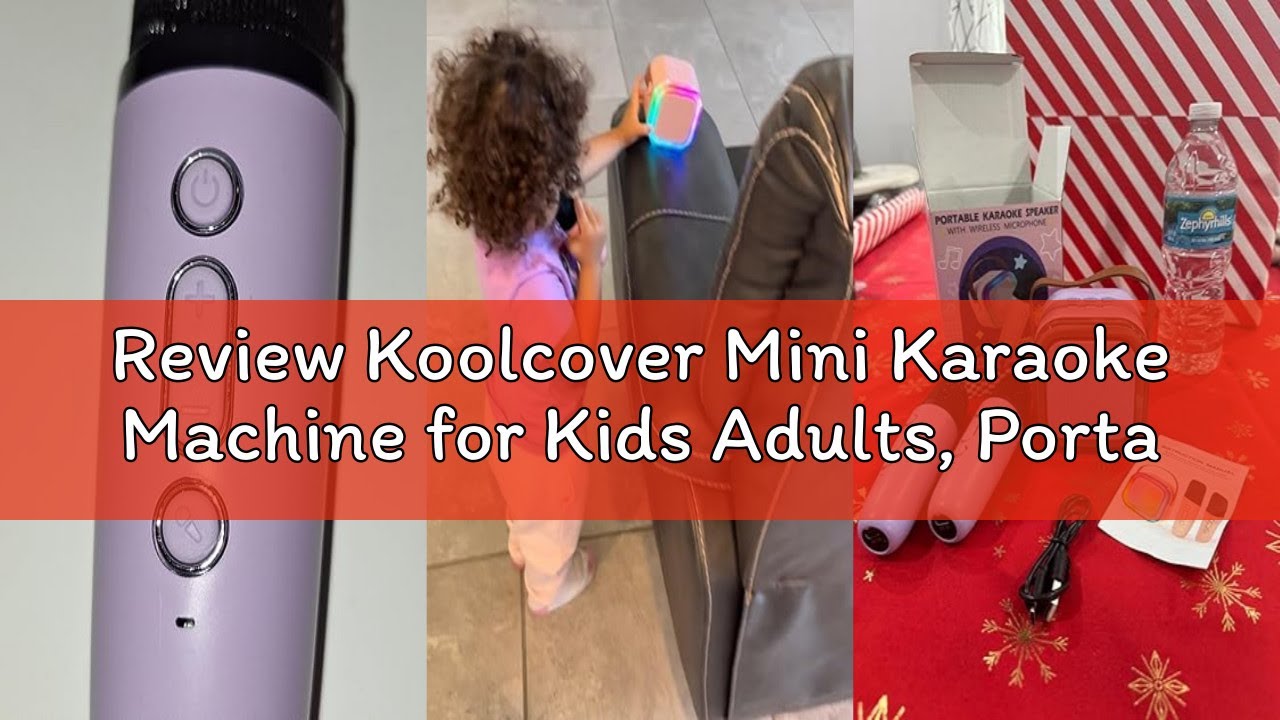 Review Koolcover Mini Karaoke Machine for Kids Adults, Portable Bluetooth Speaker with 2 Wireless Mi