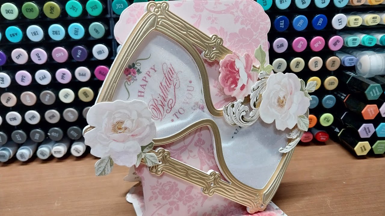 Anna Griffin 3D hourglass die set, let's make it really work with We R Maker Hinge punch set!!! 