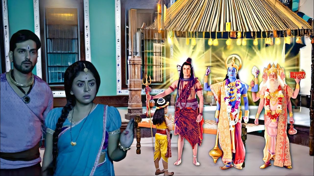 कान्हा से मिलने आए ब्रह्म, विष्णु ओर महेश, मैया बाबा देखकर हुए हैरान| Yashomati Maiyaa Ke Nandlala |