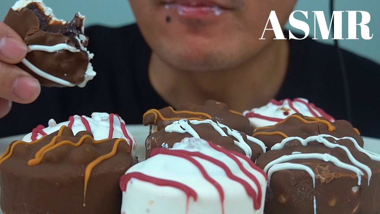 ASMR | Blue Bunny Ice Cream ~ Caramel Pretzel + Strawberry Cheesecake + Brownie | Crunchy Sounds