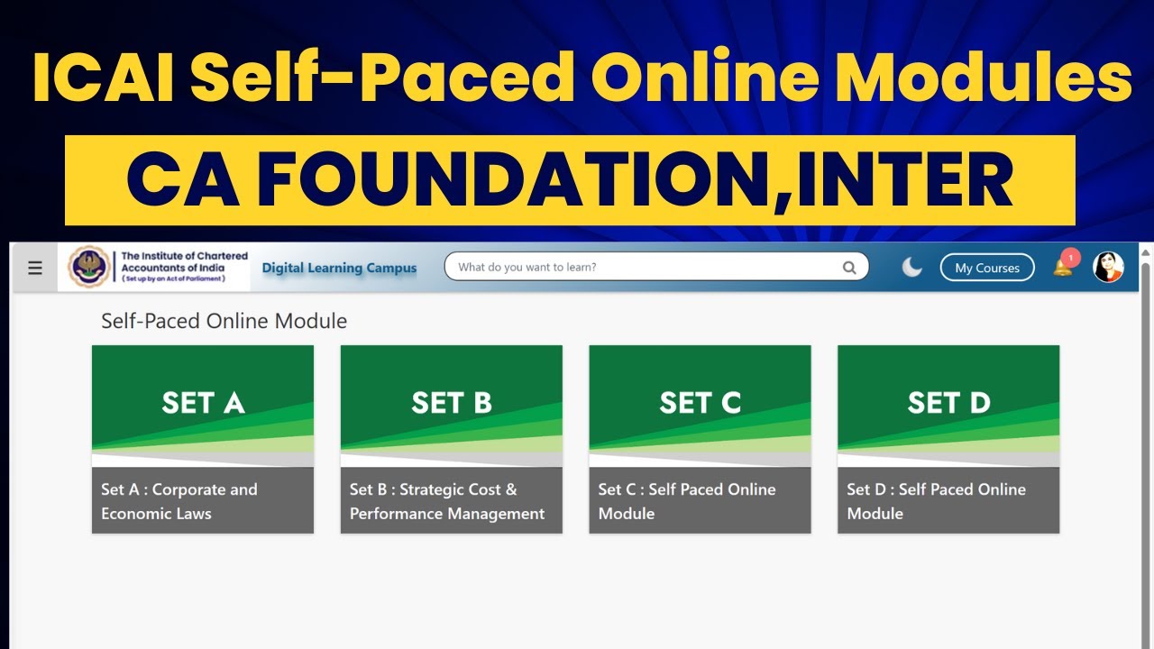 ICAI Self Paced Online module | ICAI SPOM | CA Foundation & CA Intermediate Details