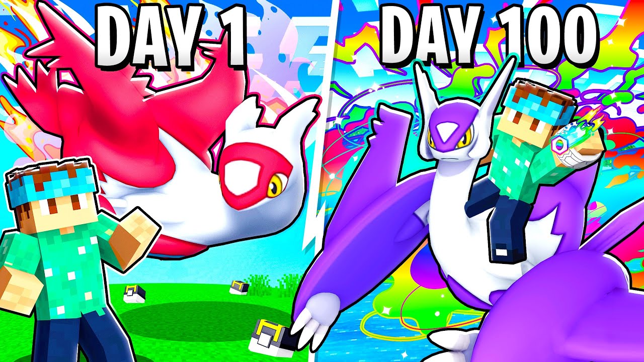 I Spent 100 DAYS In MEGA POKEMON Pixelmon! (Minecraft Mod)