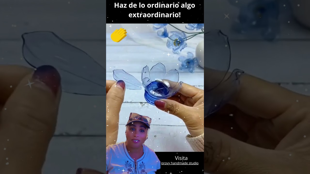 Aprende hacer una flor con botella pl&aacute;stica. #hechoamano #manualidadesparavender #flores #reciclaje