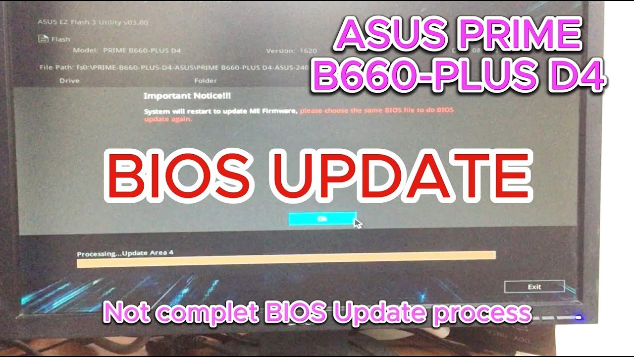 Asus prime B660-PLUS D4 BIOS update | asus BIOS update