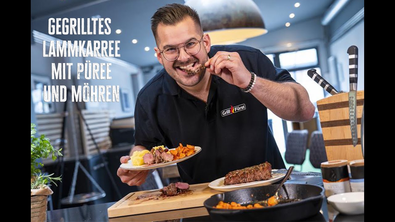 🔥 Gegrilltes Lammkarree mit Kartoffelpüree und Möhren, himmlisch lecker 🔥