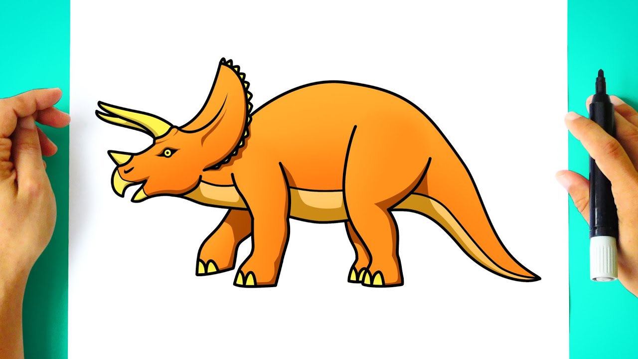 How to DRAW a TRICERATOPS DINOSAUR