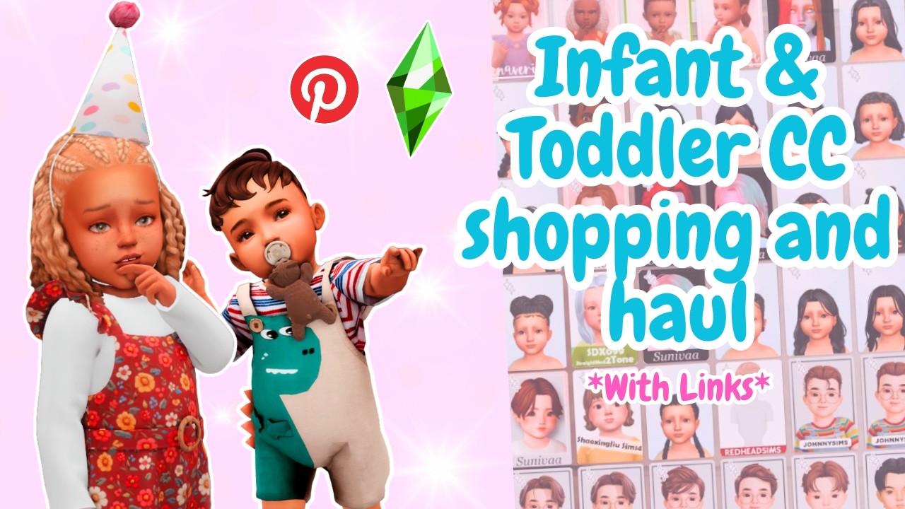 Infant & Toddler CC shopping 🛒 and haul + CC links in description - The Sims 4