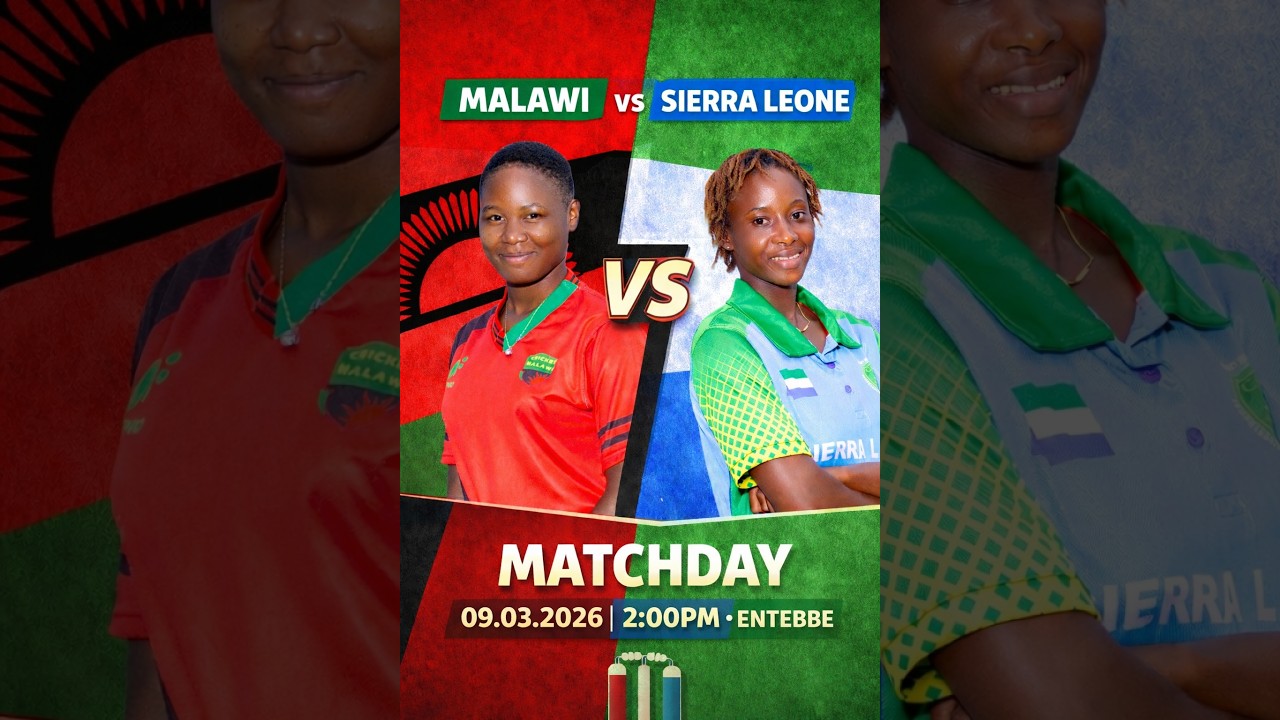 Malawi Vs Sierra Leone. ICC U-19 Women's World Cup Qualifiers. Entebbe 2026.