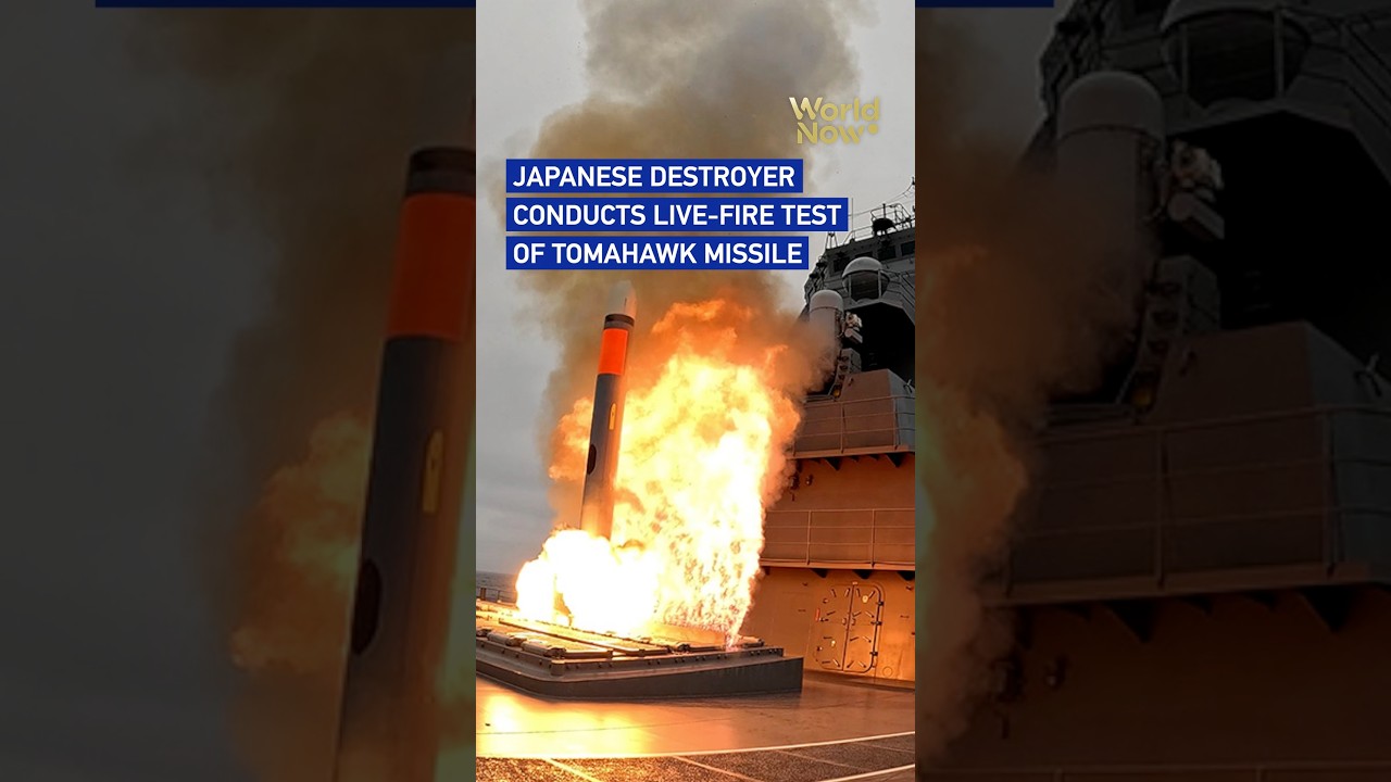 Japanese destroyer conducts live-fire test of Tomahawk missile #worldnow