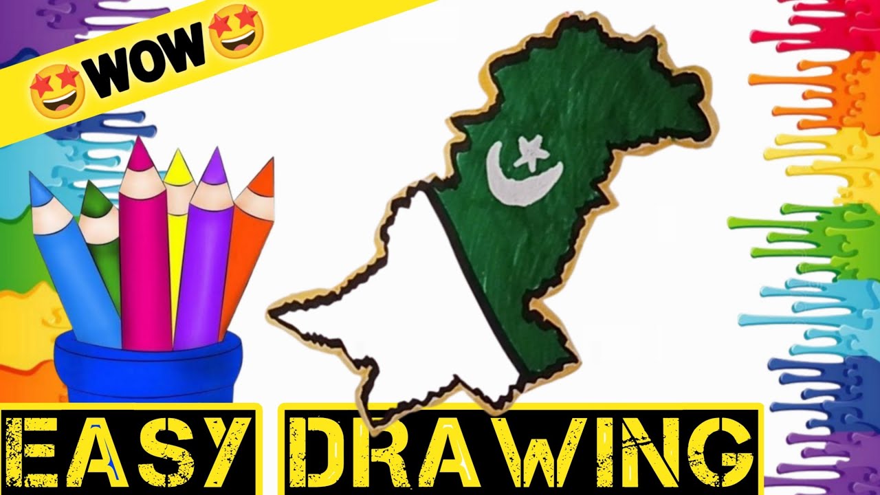🇵🇰 Easy Pakistan Map Drawing!Learn in Minutes🎨|Draw Pakistan Map:Easy Step-by-Step Guide for Kids 🇵🇰