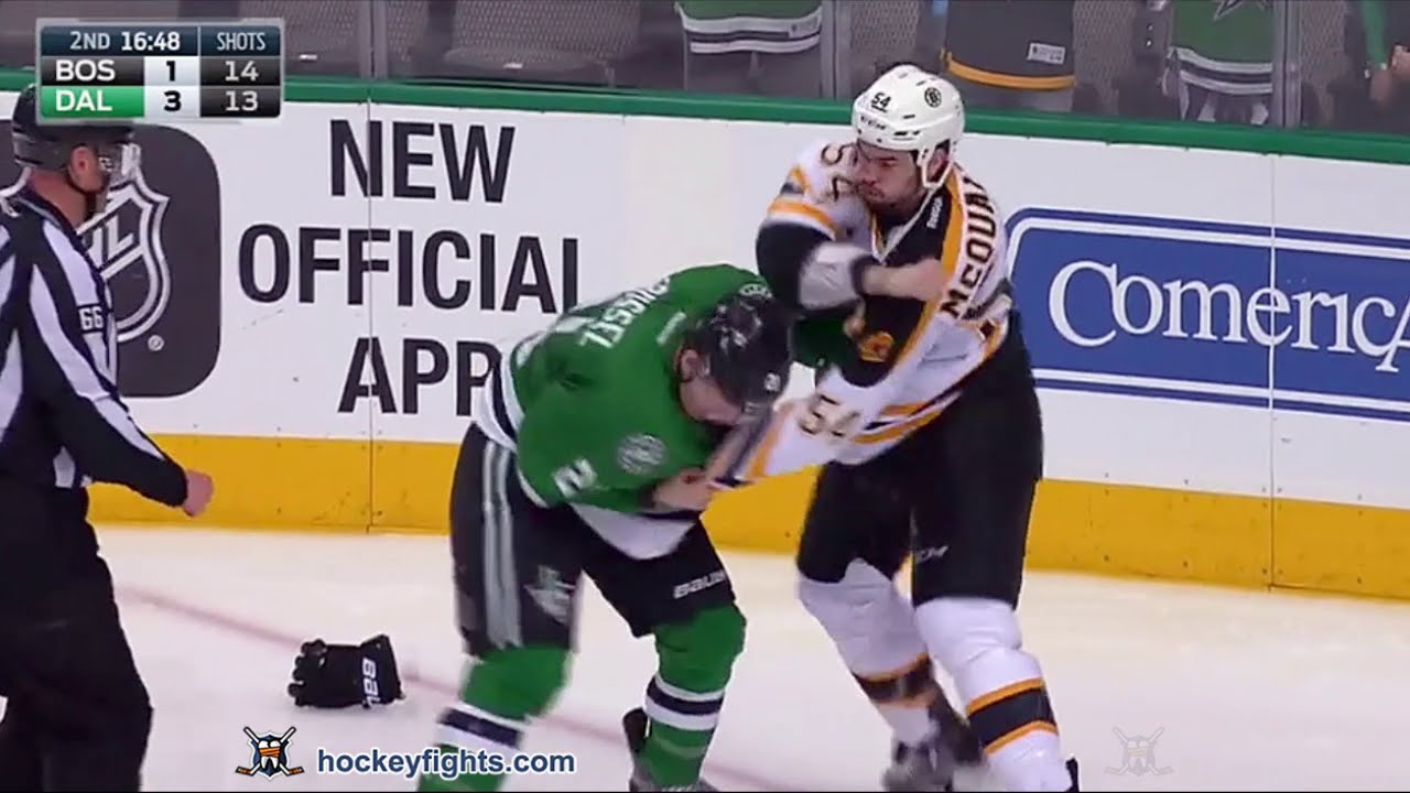 Adam McQuaid vs Antoine Roussel Feb 20, 2016