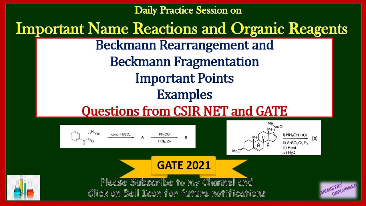 Beckmann Rearrangement and Beckmann Fragmentation Important Points, Questions from CSIR NET and GATE