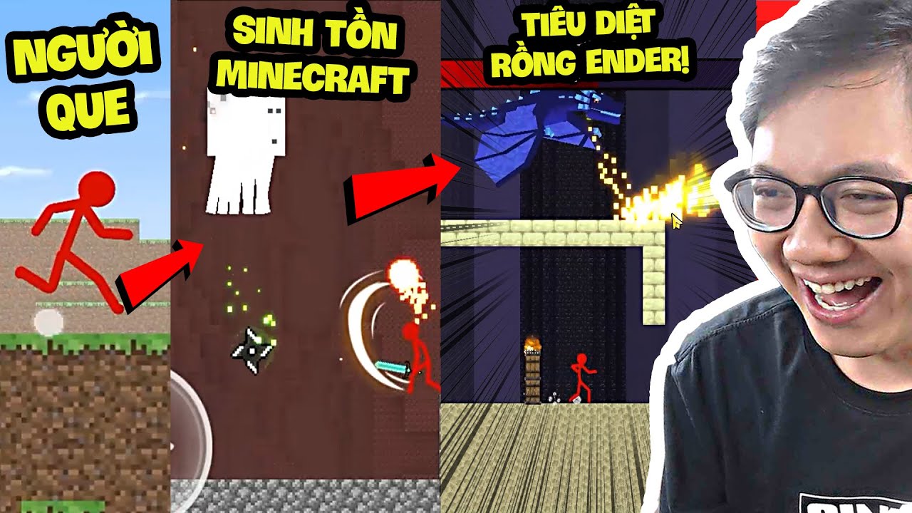 Sơn Đù Sinh Tồn Minecraft Với Người Que Stickman Trong Stickman VS Craftman