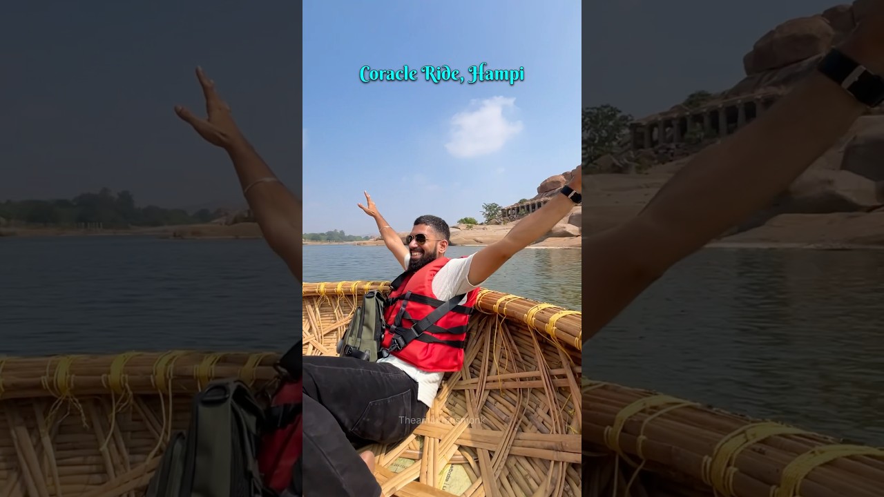 Our First Coracle Boat Ride | Coracle Ride in Hampi Mini Vlog #coracleride #hampi