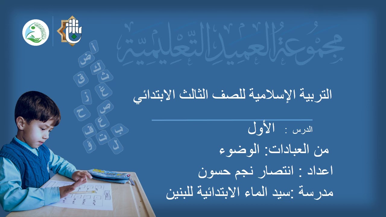 الوضوء / للصف الثالث  ابتدائي .