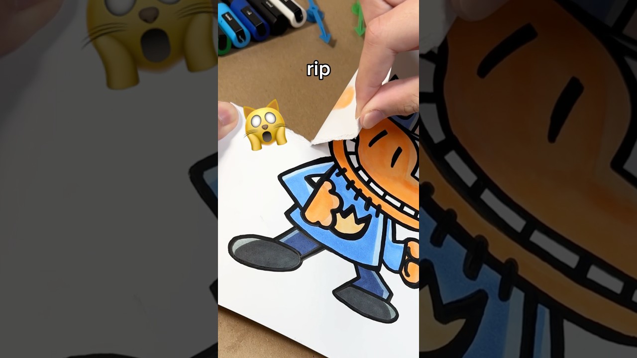 Subscribe or else&hellip; Ripping my drawing of Dog Man?👀✨ #artist #drawing #shorts
