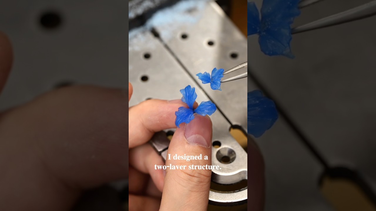 From wax to art:hand-Carving an lris Flower for jewelry!#shorts #jewelry #handmadejewelry