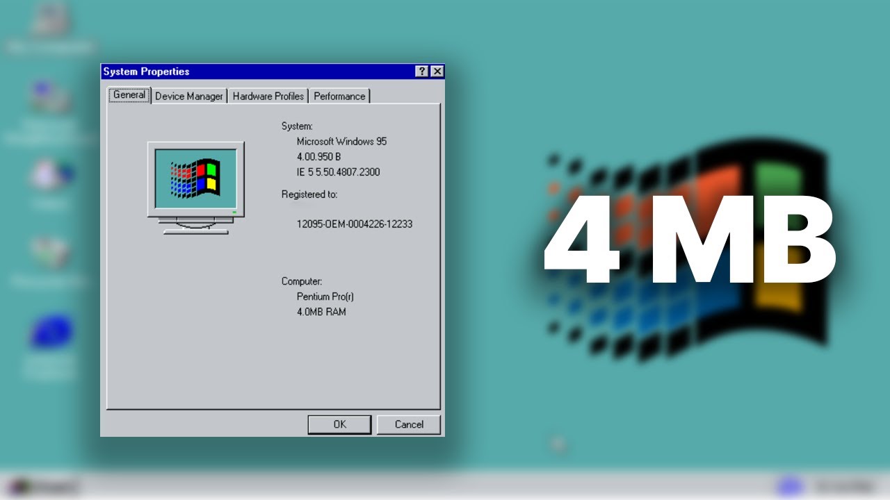Windows 95... With 4MB RAM?