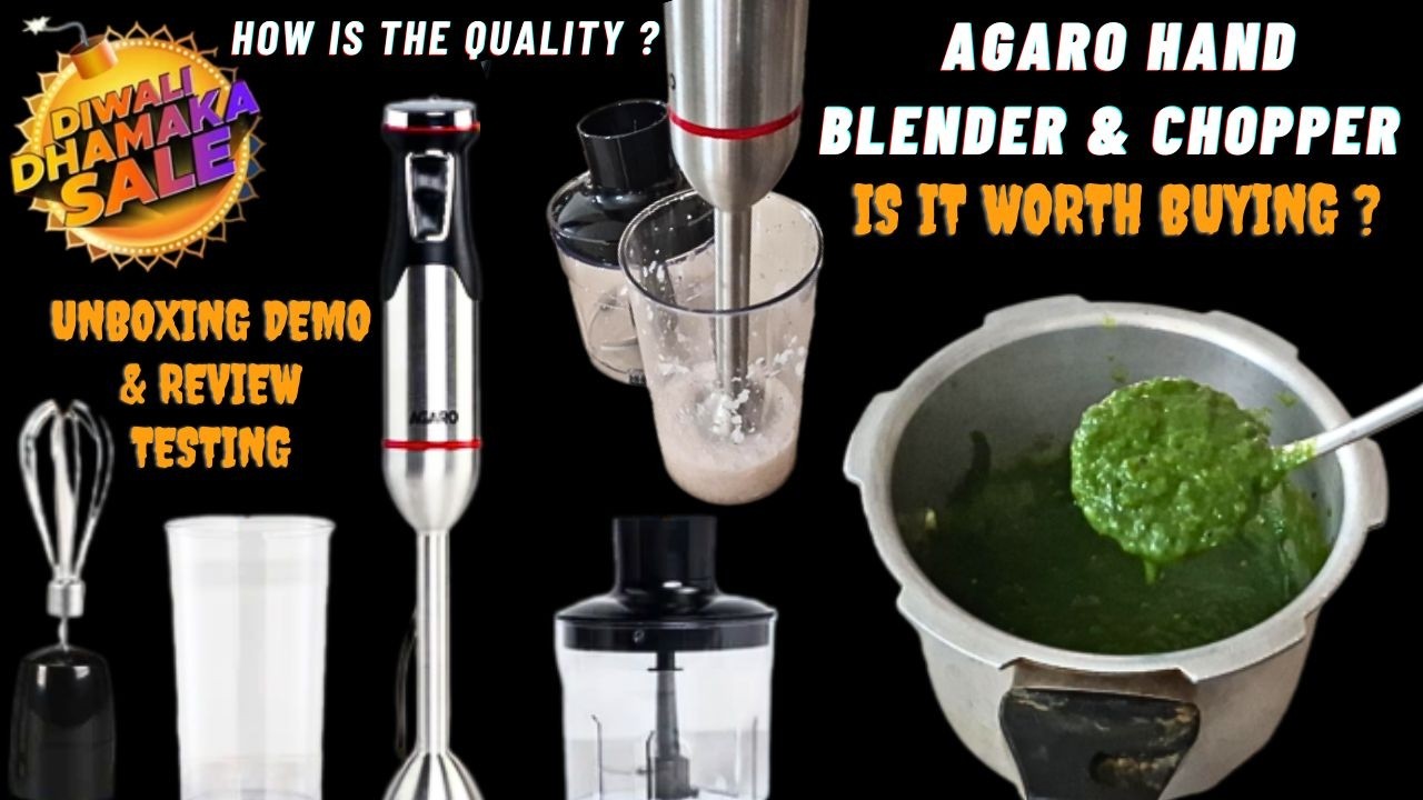 Amazon Big Diwali Sale 2024 -Unboxing of Agaro 1500 Watts Hand Blender chopper &Whisker review &Demo