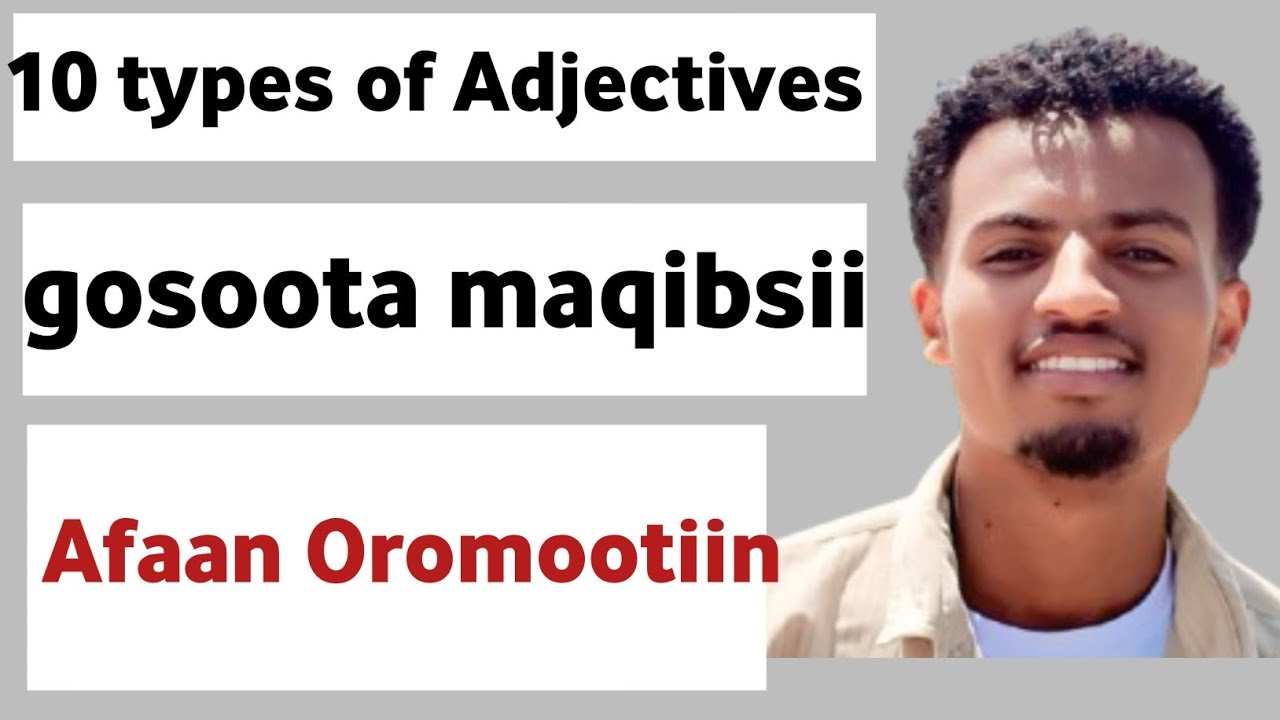 Adjectives(maqibsii) and 10 Types of Adjectives Afaan Oromootiin 